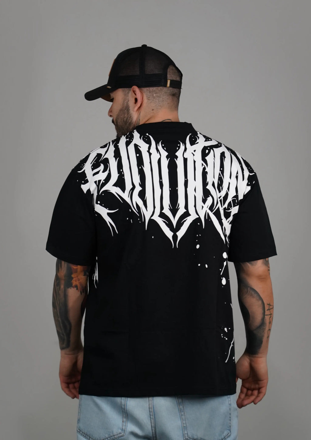 Camiseta Oversize Evolution Tattoo – Black Ink Edition