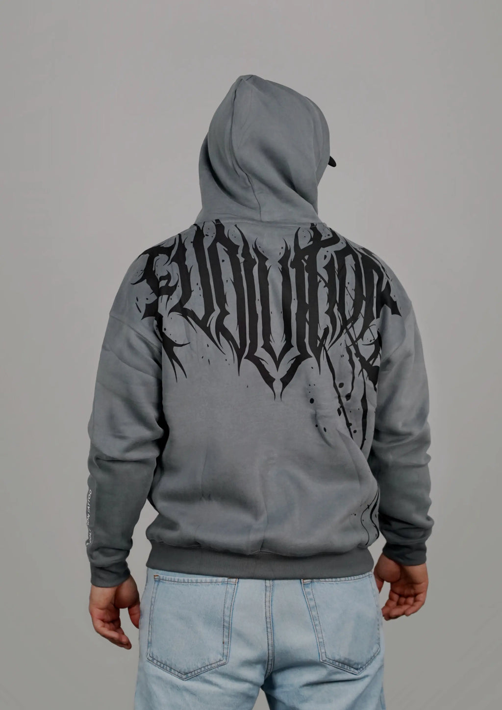 Sudadera Oversize Evolution Tattoo – Grey Ink Edition