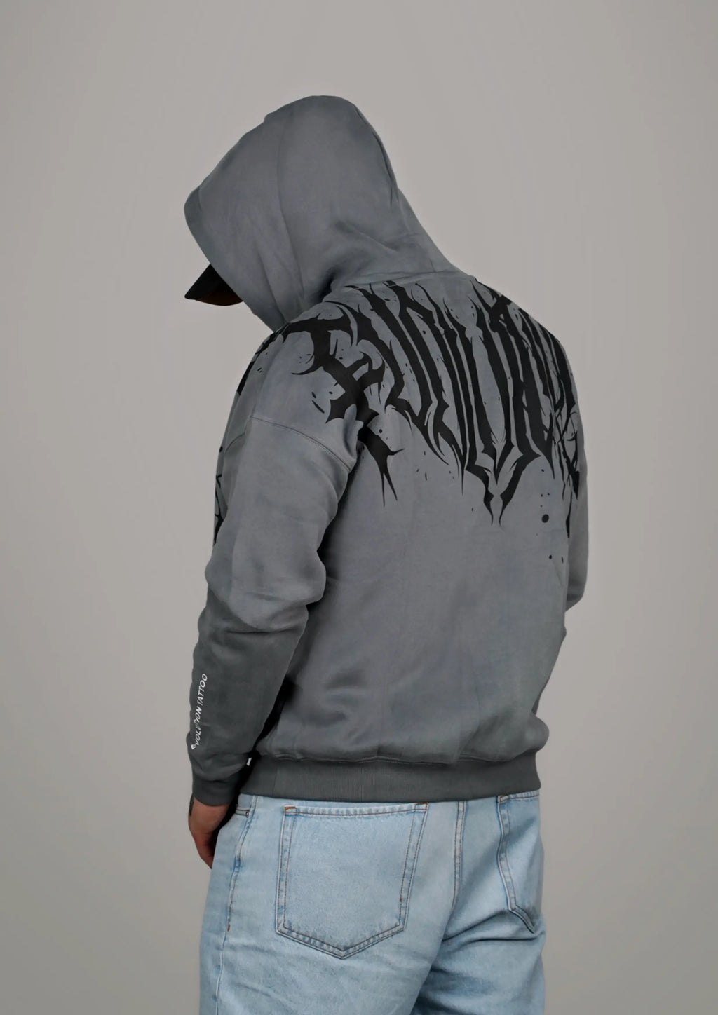 Sudadera Oversize Evolution Tattoo – Grey Ink Edition